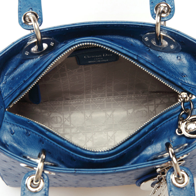 jumbo lady dior ostrich leather D053 roya blue